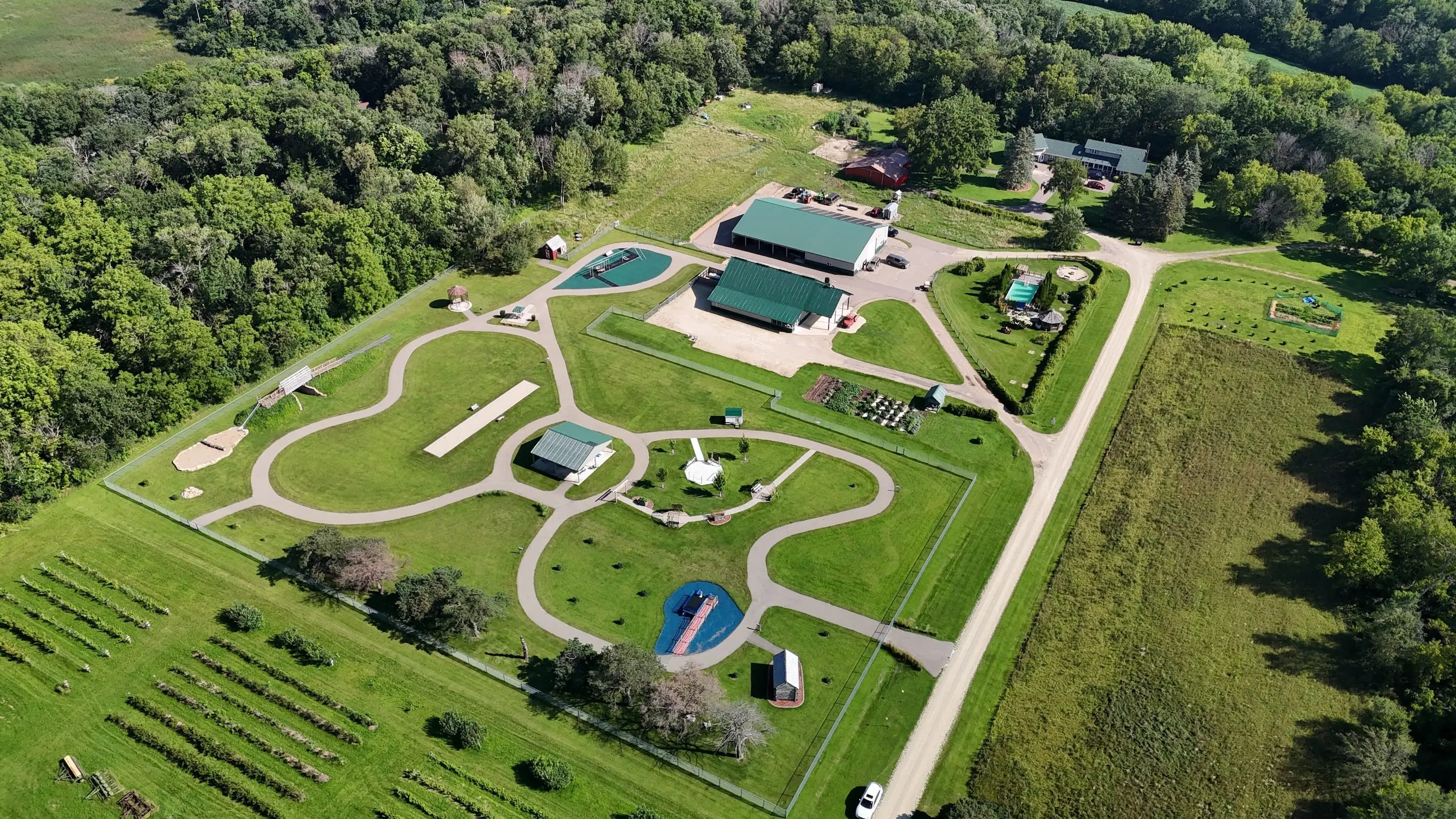 Arial picture of a great day farm